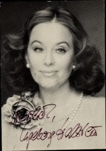 Autogrammkarte Opernsängerin Ingeborg Hallstein, Portrait, Autogramm