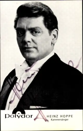 Autogrammkarte Opernsänger Heinz Hoppe, Portrait, Autogramm