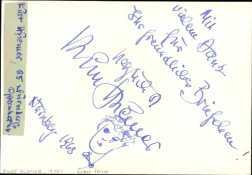 Foto Opernsänger Kurt Huemer, Portrait, Autogramm