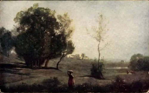 Künstler Ak Corot, Erinnerung an Landes