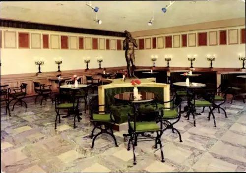 Ak Berlin, Der Palast der Republik, Weinstube, Innenansicht, Statue