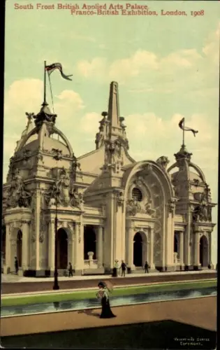 Ak London City England, Französisch-Britische Ausstellung 1908, British-Applied-Arts-Palace