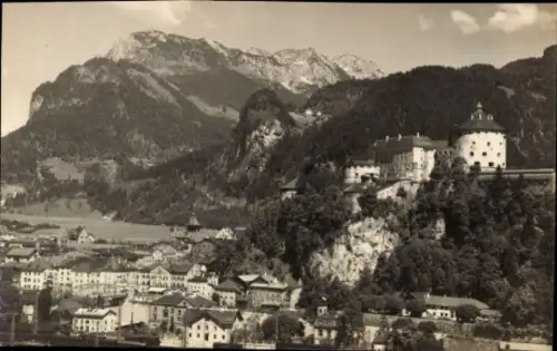 Ak Kufstein in Tirol, Berglandschaft, Stadtansicht, Schloss,  Aufnahme