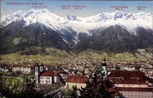 Ak Innsbruck Tirol, Patscherkofel, Kaiser Franz Josef Schutzhaus, Innsbruck vom Berg Isel, Schnee