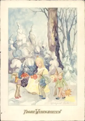 Künstler Ak Esch, Frohe Weihnachten, Kinder