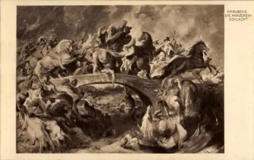 Künstler Ak Rubens, Amazonen-Schlacht