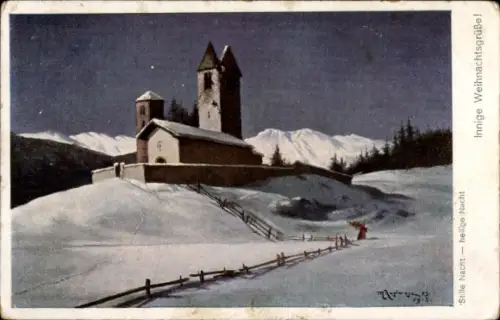 Künstler Ak , Glückwunsch Weihnachten, Stille Nacht