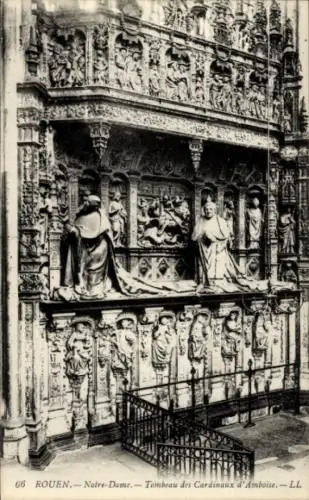 Ak Rouen Seine Maritime, Notre Dame, Grab der Kardinäle von Amboise