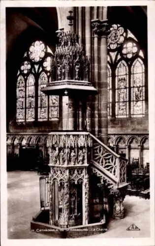 Ak Strasbourg Straßburg Elsass Bas Rhin, Kanzel im Münster