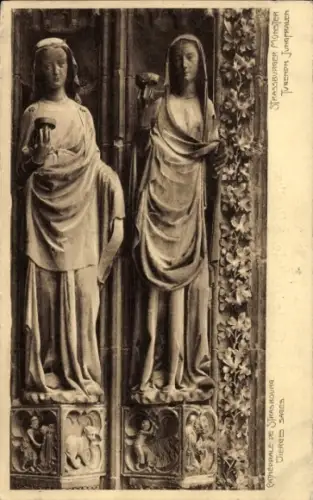 Ak Strasbourg Straßburg Elsass Bas Rhin, Strassburger Münster, die Tugenden