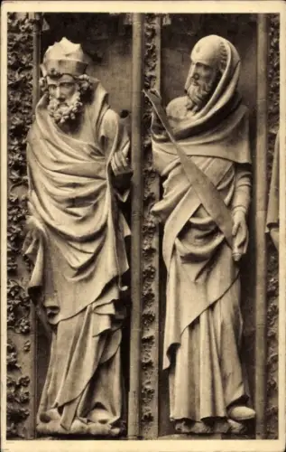 Ak Strasbourg Straßburg Elsass Bas Rhin, Münster, Skulpturen von Propheten