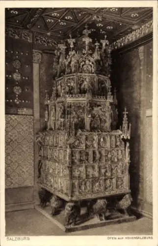 Ak Salzburg in Österreich, Ofen, Hohensalzburg,  Kupferdruck,  Darstellung