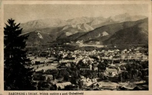 Ak Zakopane Hohe Tatra Polen, Gesamtansicht, Gubalowka
