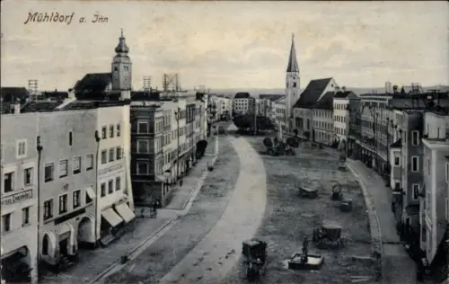 Ak Mühldorf am Inn Oberbayern, Mühldorf a. Jnn, Stadtansicht, Straßenansicht,  