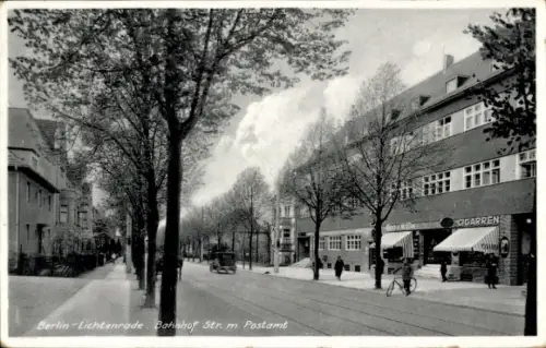 Ak Berlin Tempelhof Lichtenrade, Bahnhofstraße, Postamt, Zigarrengeschäft