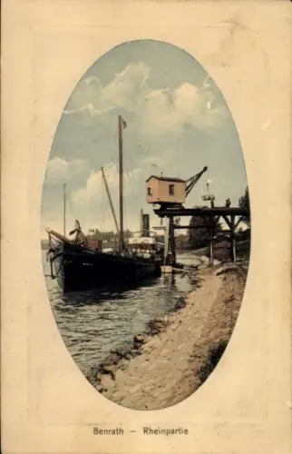 Präge Ak Benrath Düsseldorf am Rhein, Fluss, Dampfer