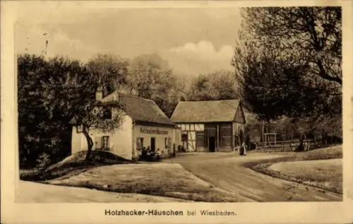 Ak Wiesbaden in Hessen, Holzhacker-Häuschen