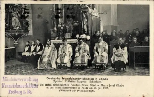 Ak Deutsche Franziskaner-Mission in Japan, Geistliche, Kirche
