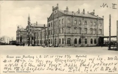 Ak Freiberg in Sachsen, Bahnhof