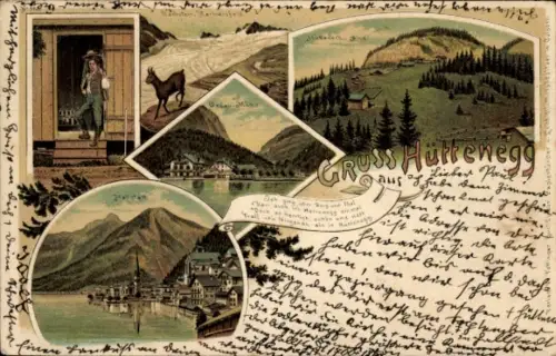 Litho Bad Goisern am Hallstättersee Oberösterreich, Hüttenegg-Alpe, Hallstatt