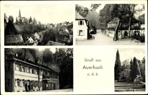 Ak Auerbach Bensheim an der Bergstraße Hessen, Ortsansicht, Straßenpartie