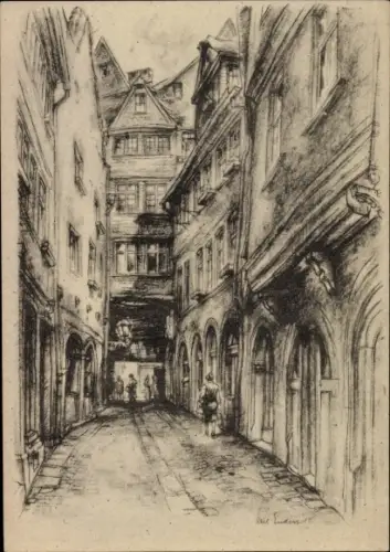 Künstler Ak Frankfurt am Main, Heinrich Duhme Flaschengroßhandlung, Südl. Zufuhrstraße 206,