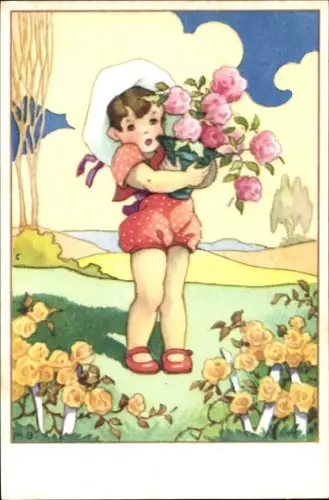 Künstler Ak Mädchen mit Blumentopf, Ligue nationale contre le Taudis