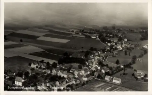 Ak Langenwetzendorf in Thüringen, Luftaufnahme