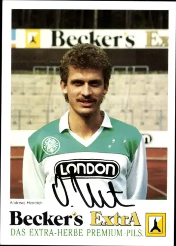 Autogrammkarte Fußballer Andreas Hentrich, FC Homburg, Autogramm