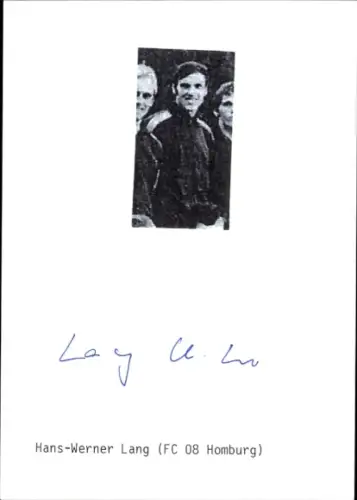 Autogrammkarte Fußballer Hans Werner Lang, FC Homburg, Autogramm