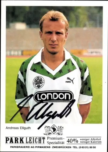 Autogrammkarte Fußballer Andreas Ellguth, FC Homburg, Autogramm