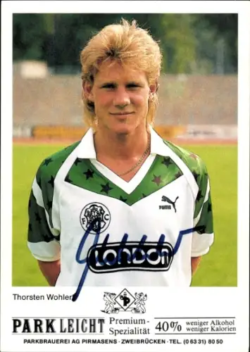 Autogrammkarte Fußballer Thorsten Wohlert, FC Homburg, Autogramm