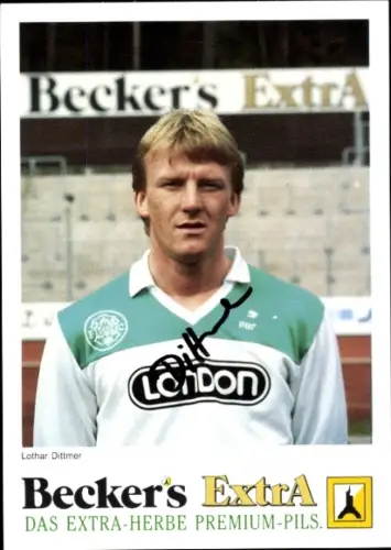 Autogrammkarte Fußballer Lothar Dittmer, FC Homburg, Autogramm