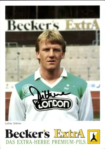 Autogrammkarte Fußballer Lothar Dittmer, FC Homburg, Autogramm