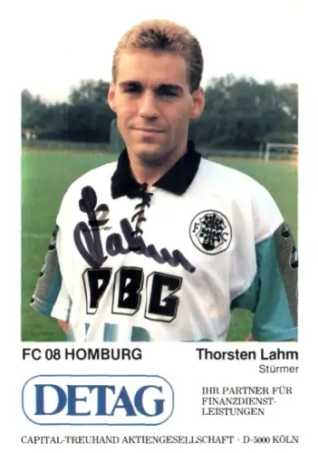 Autogrammkarte Fußballer Thorsten Lahm, FC Homburg, Autogramm