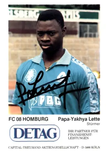 Autogrammkarte Fußballer Papa-Yakhya Lette, FC Homburg, Autogramm