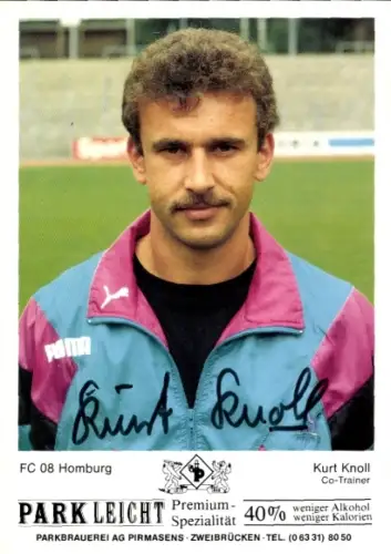 Autogrammkarte Co Trainer Kurt Knoll, FC Homburg, Autogramm