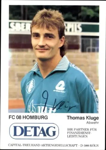Autogrammkarte Fußballer Thomas Kluge, FC Homburg, Autogramm