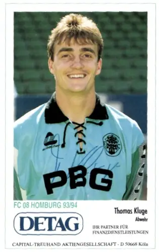Autogrammkarte Fußballer Thomas Kluge, FC Homburg, Autogramm