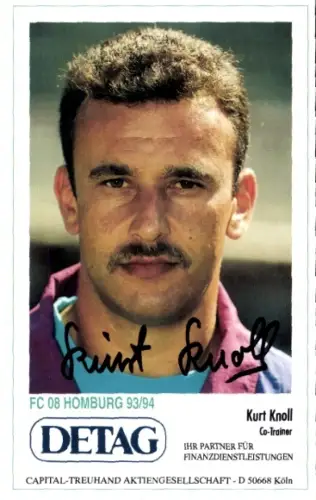 Autogrammkarte Co Trainer Kurt Knoll, FC Homburg, Autogramm