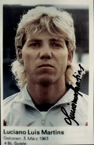 Autogrammkarte Fußballer Luciano Luis Martins, FC Homburg, Autogramm