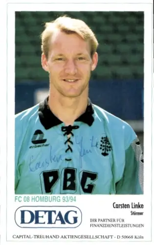 Autogrammkarte Fußballer Carsten Linke, FC Homburg, Autogramm