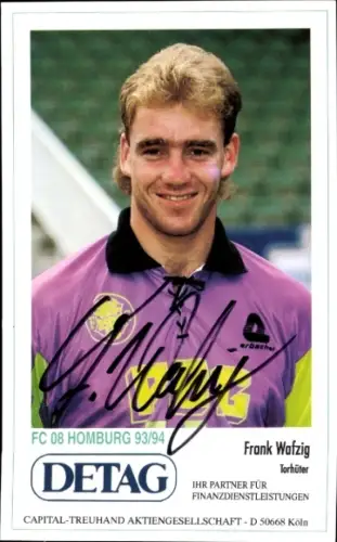 Autogrammkarte Fußballer Frank Wafzig, FC Homburg, Autogramm
