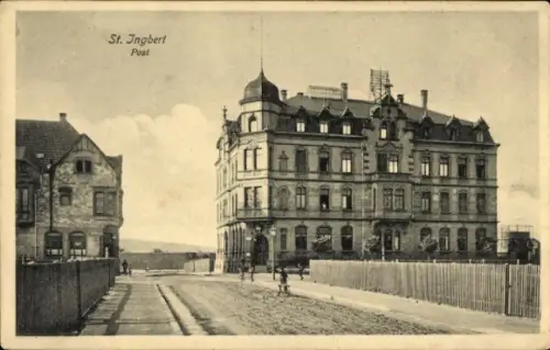 Ak St. Ingbert im Saarpfalz Kreis, Straßenpartie am Postamt