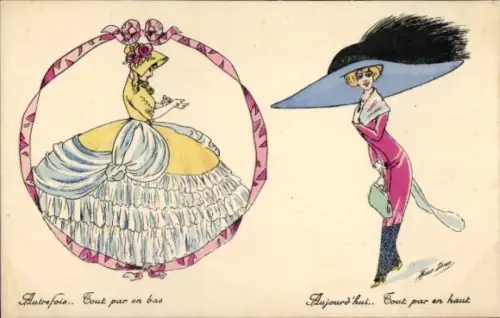 Künstler Ak Sager, Xavier, Damenmode