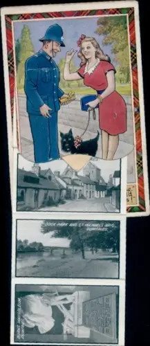 Leporello Ak Dumfries Schottland, Dock Park, St. Michaels Brig, Burns Mausoleum