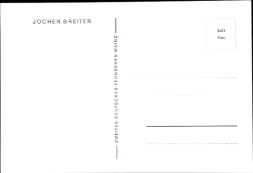 Ak Journalist Jochen Breiter, ZDF, Portrait, Autogramm