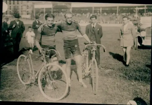 Foto Olympia 1924 in St. Louis, Radrennfahrer Jean van der Bosch, Henri Hoevenaers