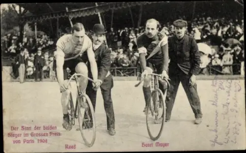 Ak Bahnradrennsport, Sprinter Henri Mayer, Red