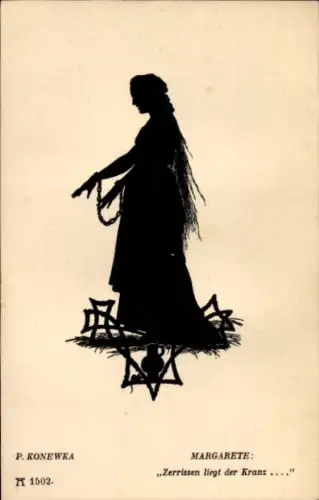 Künstler Ak Konewka P., Margarete, Zitat